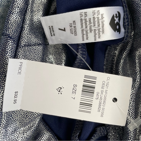 Justice Active Silver Metallic Size 7 High Waist Ankle Leggings NWT - Picture 5 of 5